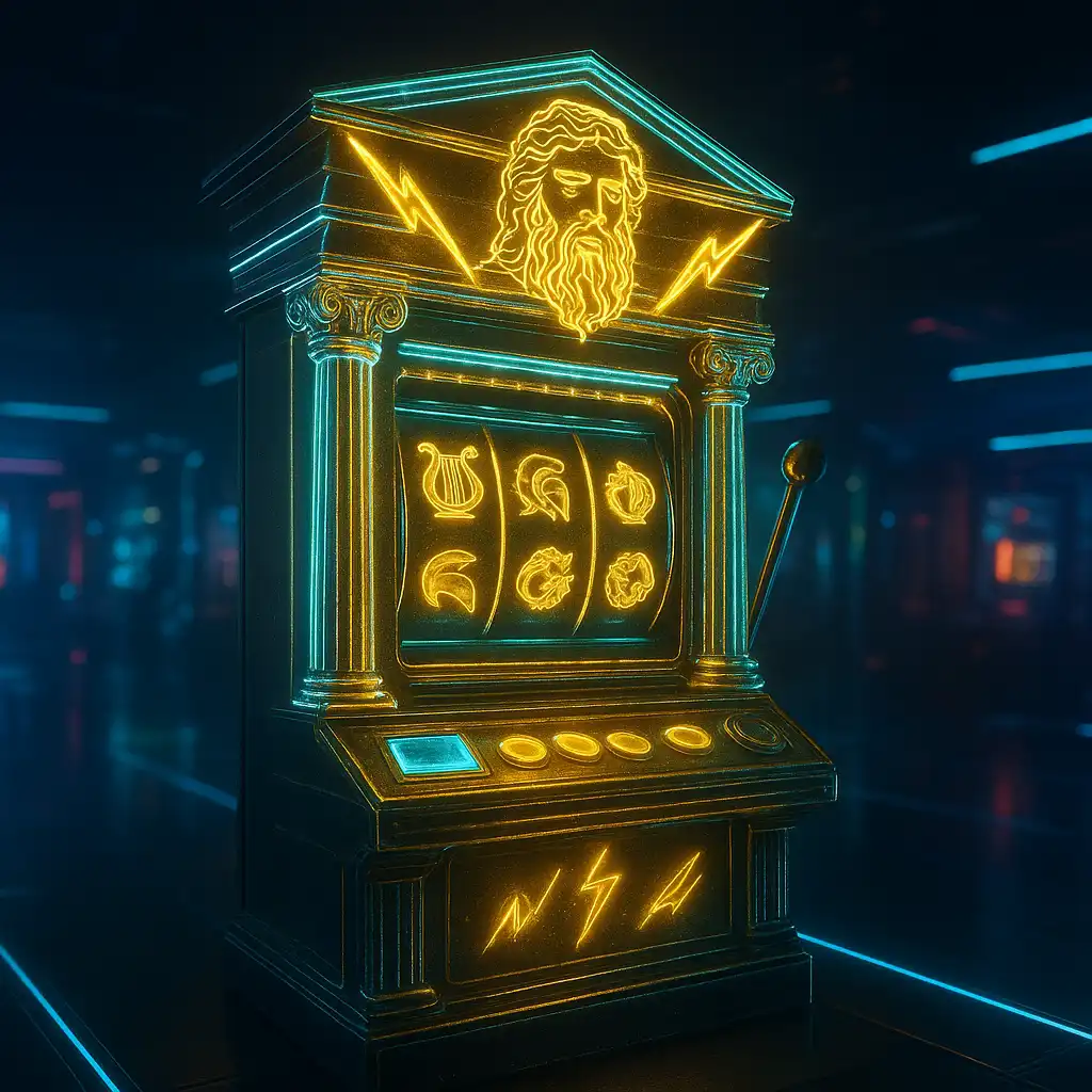 Gates of Olympus Super Scatter slot cabinet glowing on the BetMoosh arcade floor